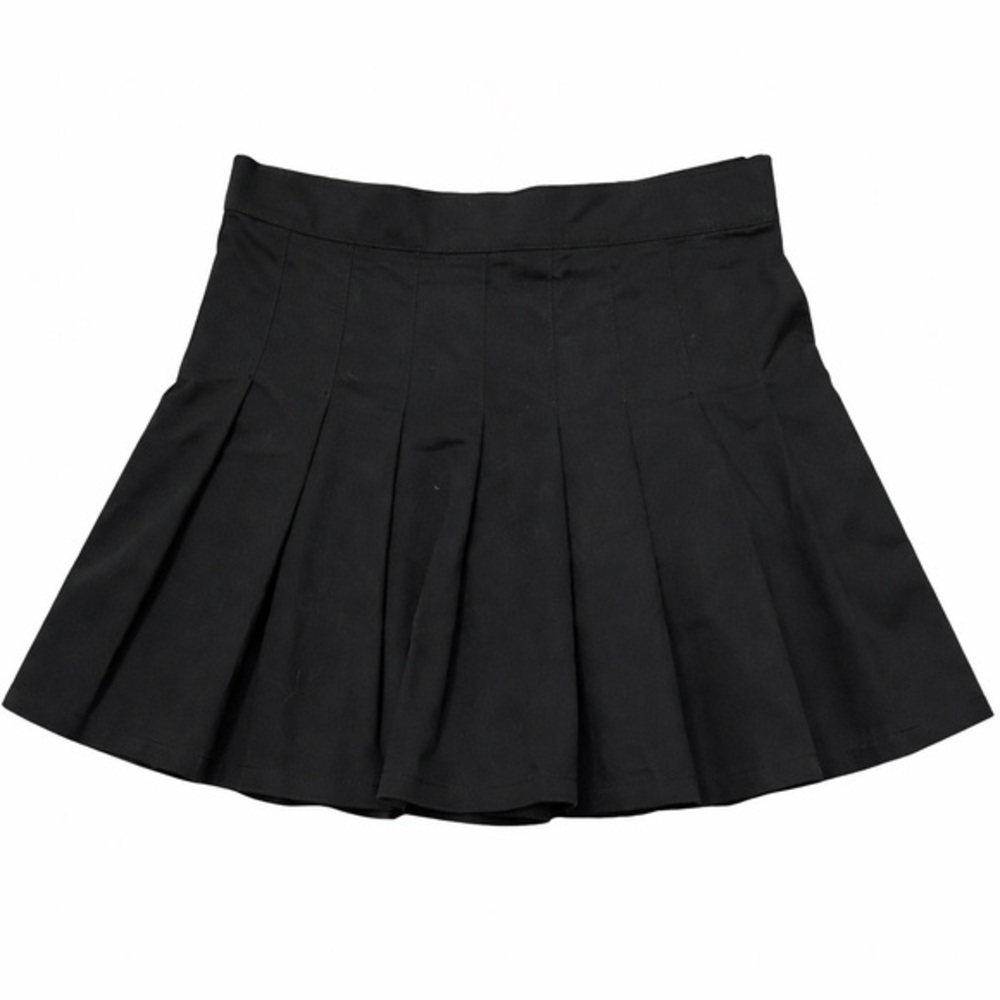 Mamba Jeans Black Pleated Mini Skirt Size L Juniors Zipper Repair Needed